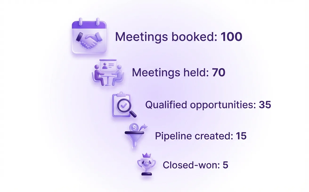 Track conversions through the funnel to know if appointment setting is working.