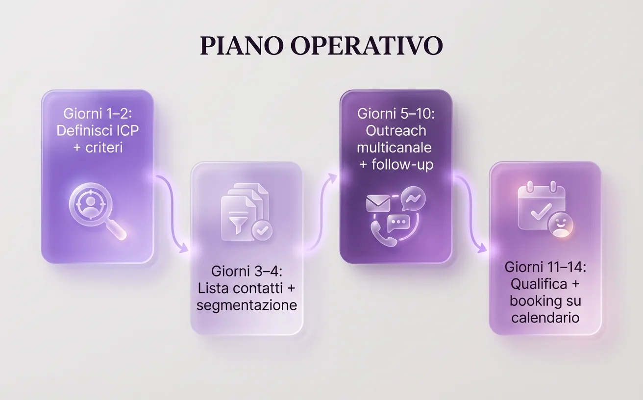 Piano in 14 giorni per generare appuntamenti qualificati (dalla definizione target alla prenotazione).