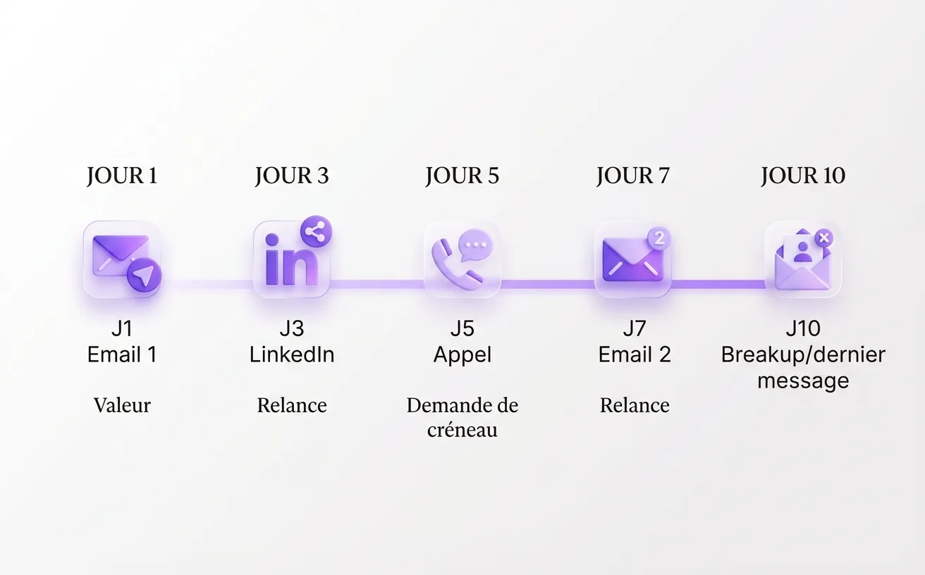 Exemple de séquence multicanal pour multiplier les réponses