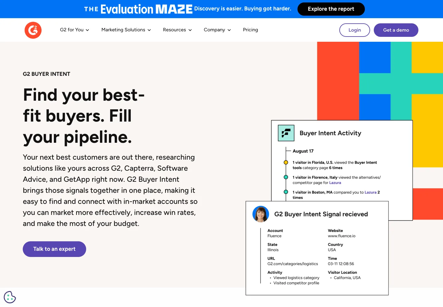 G2 Buyer Intent public product page captured September 7, 2026