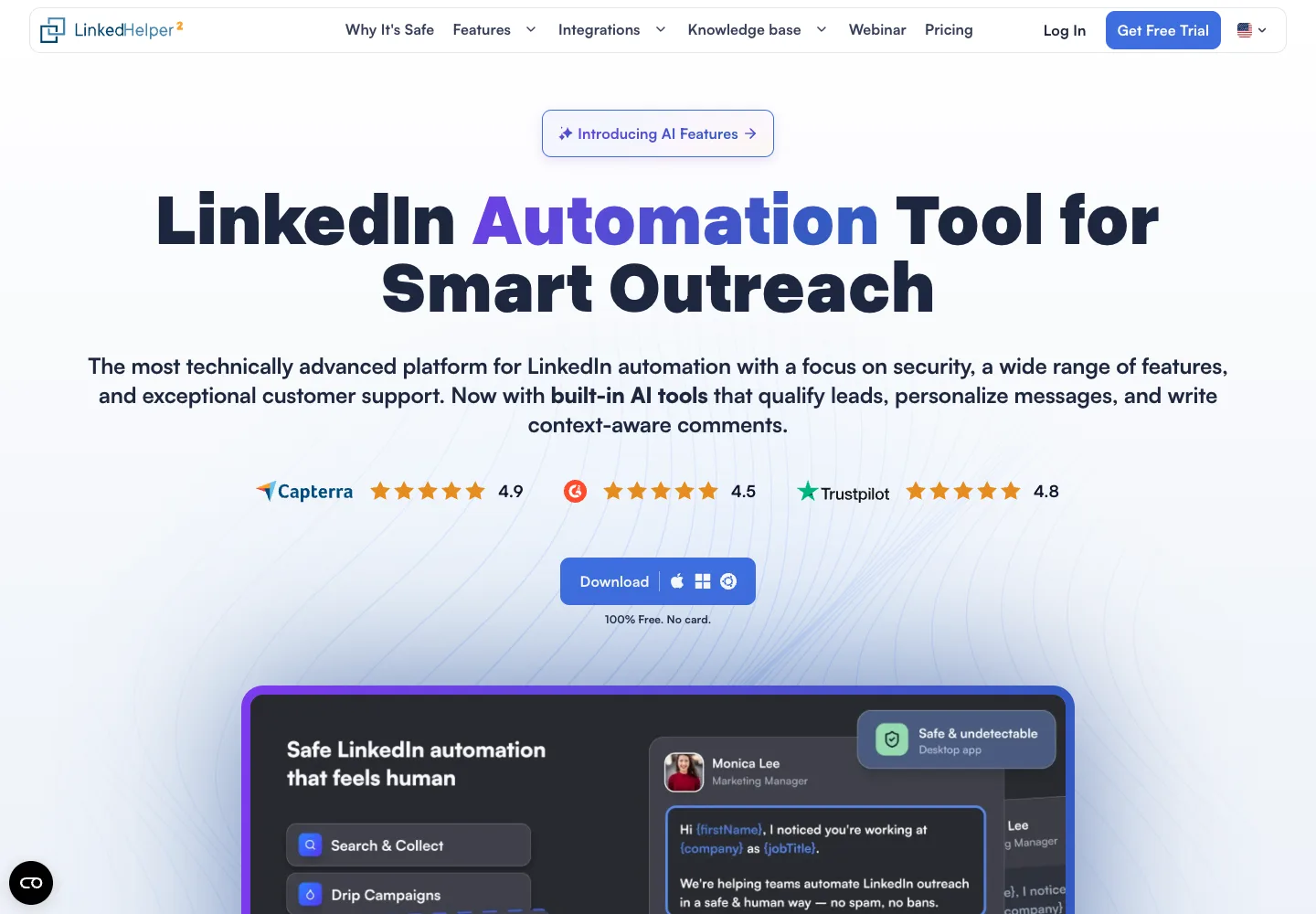 Linked Helper public product page captured September 7, 2026