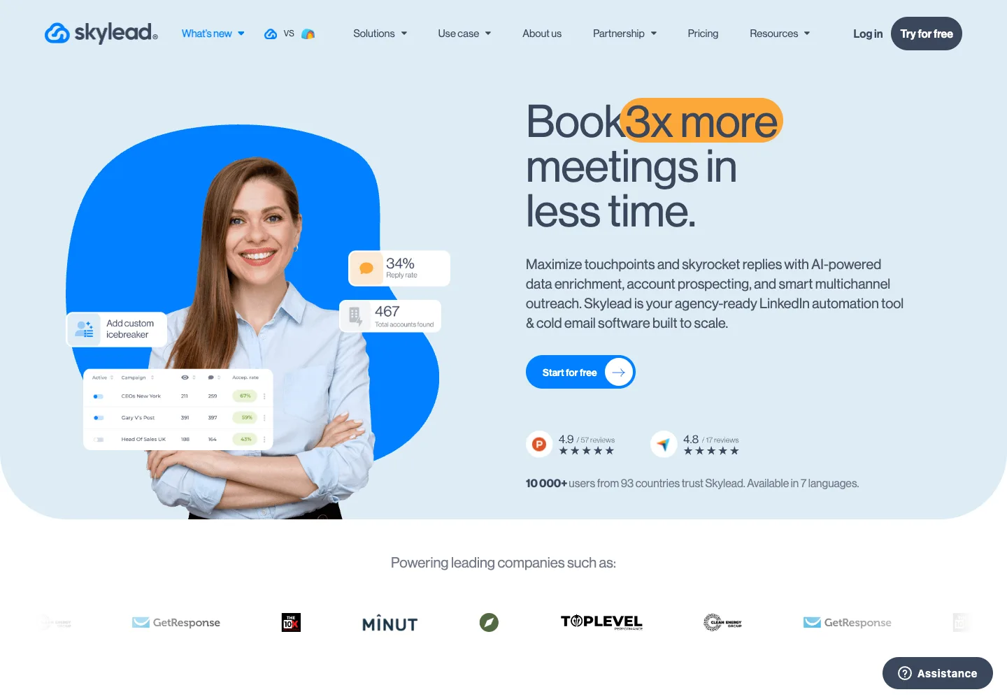 Skylead public product page captured September 7, 2026