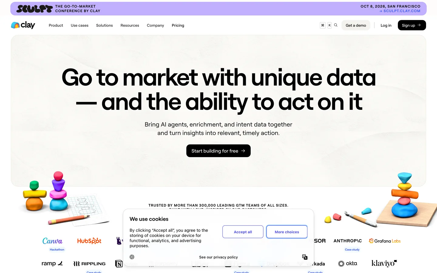 Clay dashboard interface