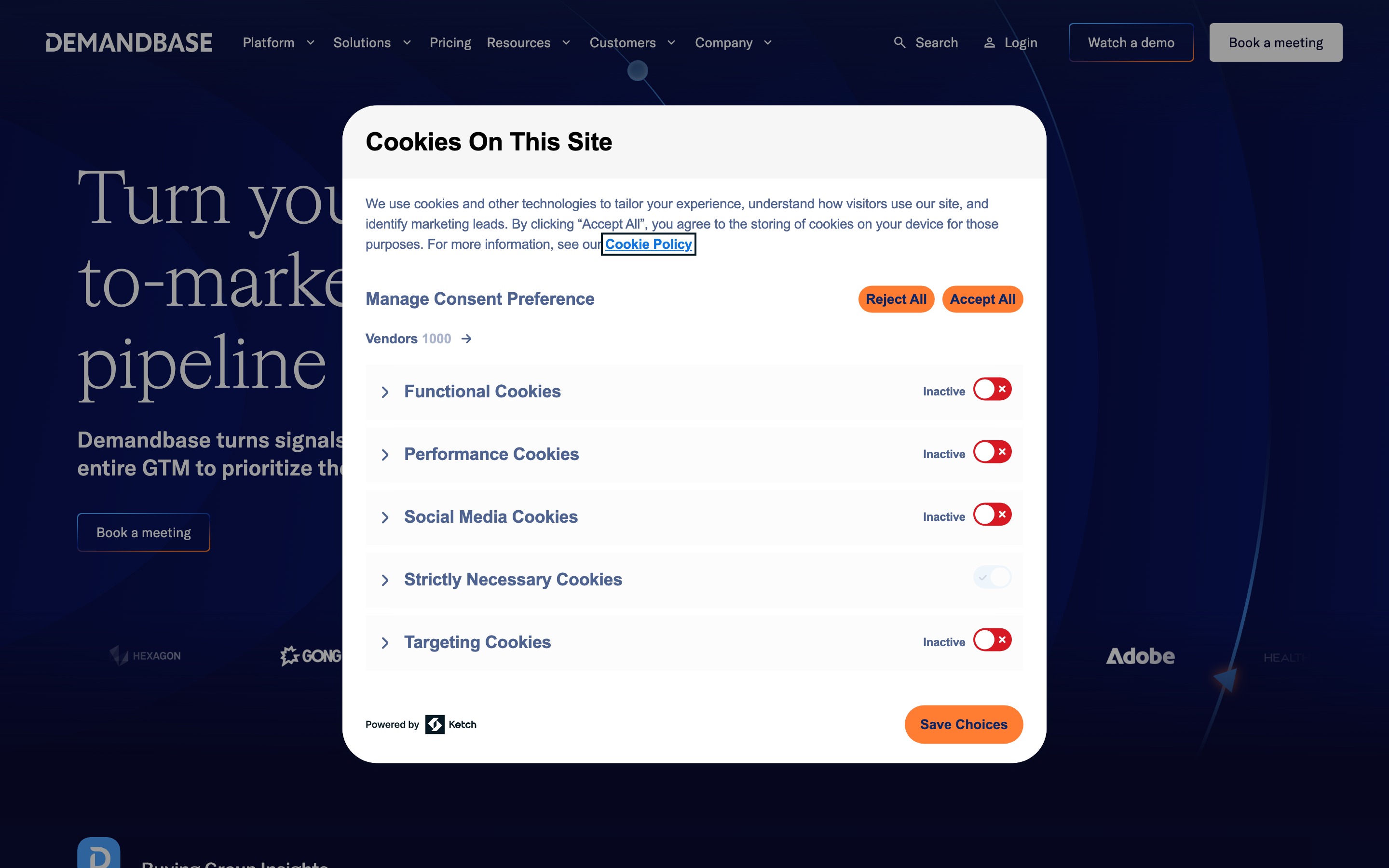 Demandbase homepage