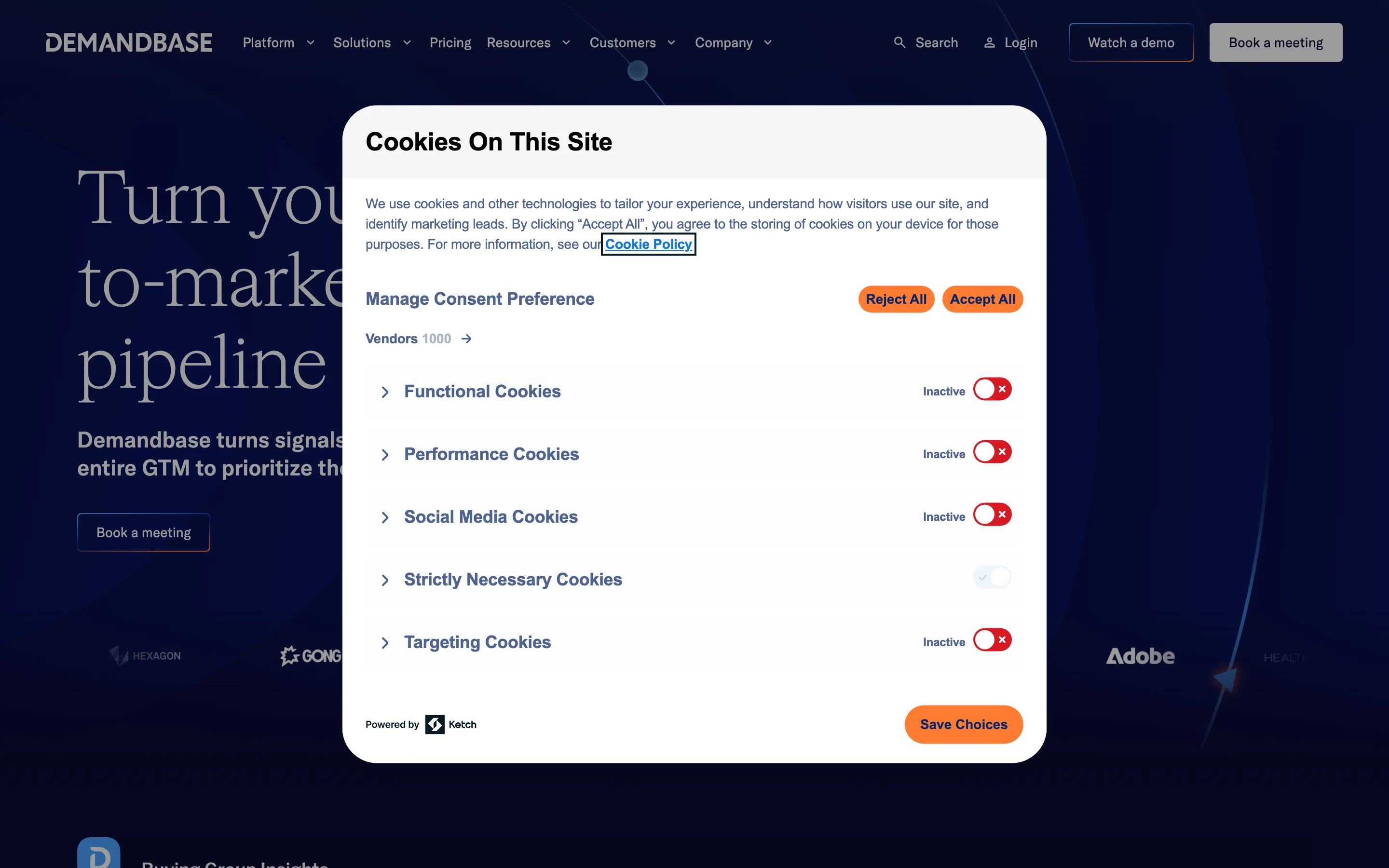 Demandbase homepage