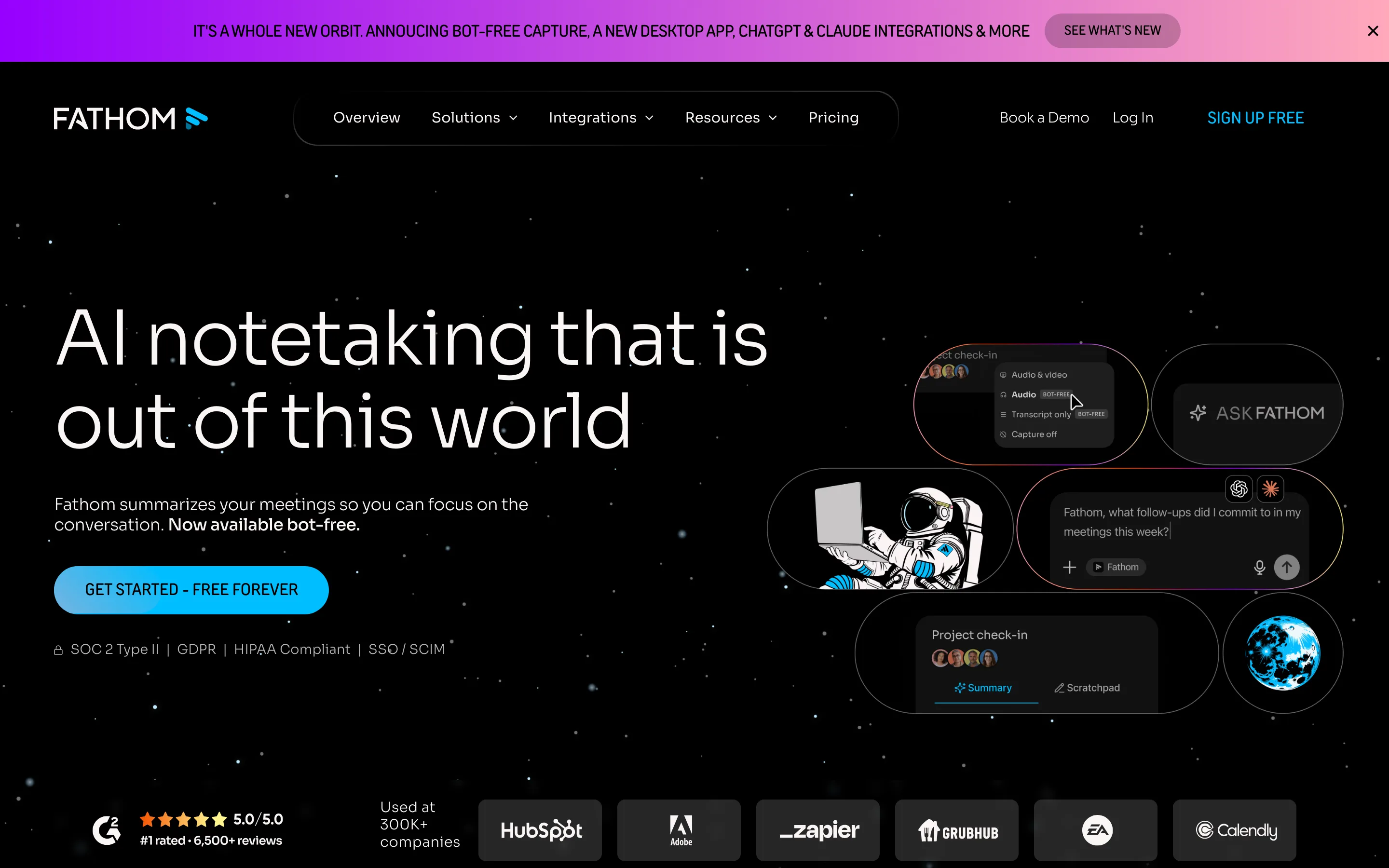 Fathom homepage