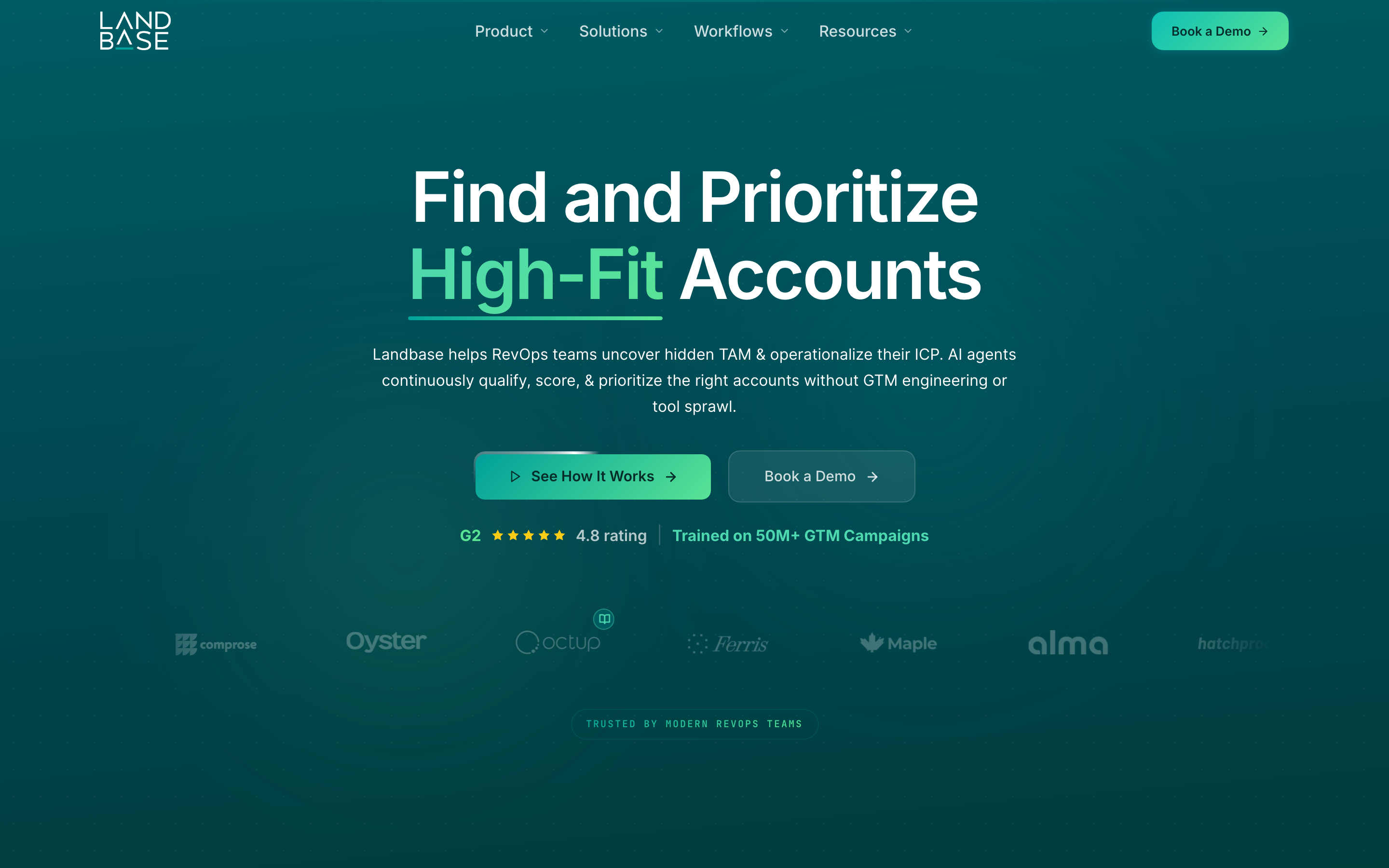 Landbase homepage
