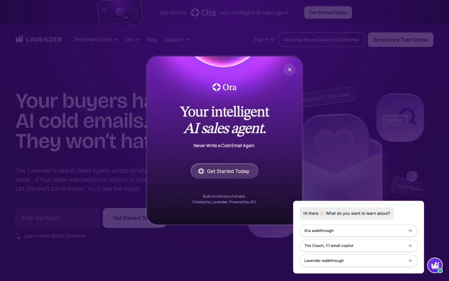 Lavender dashboard interface
