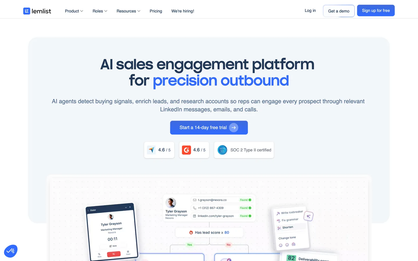 Lemlist dashboard interface