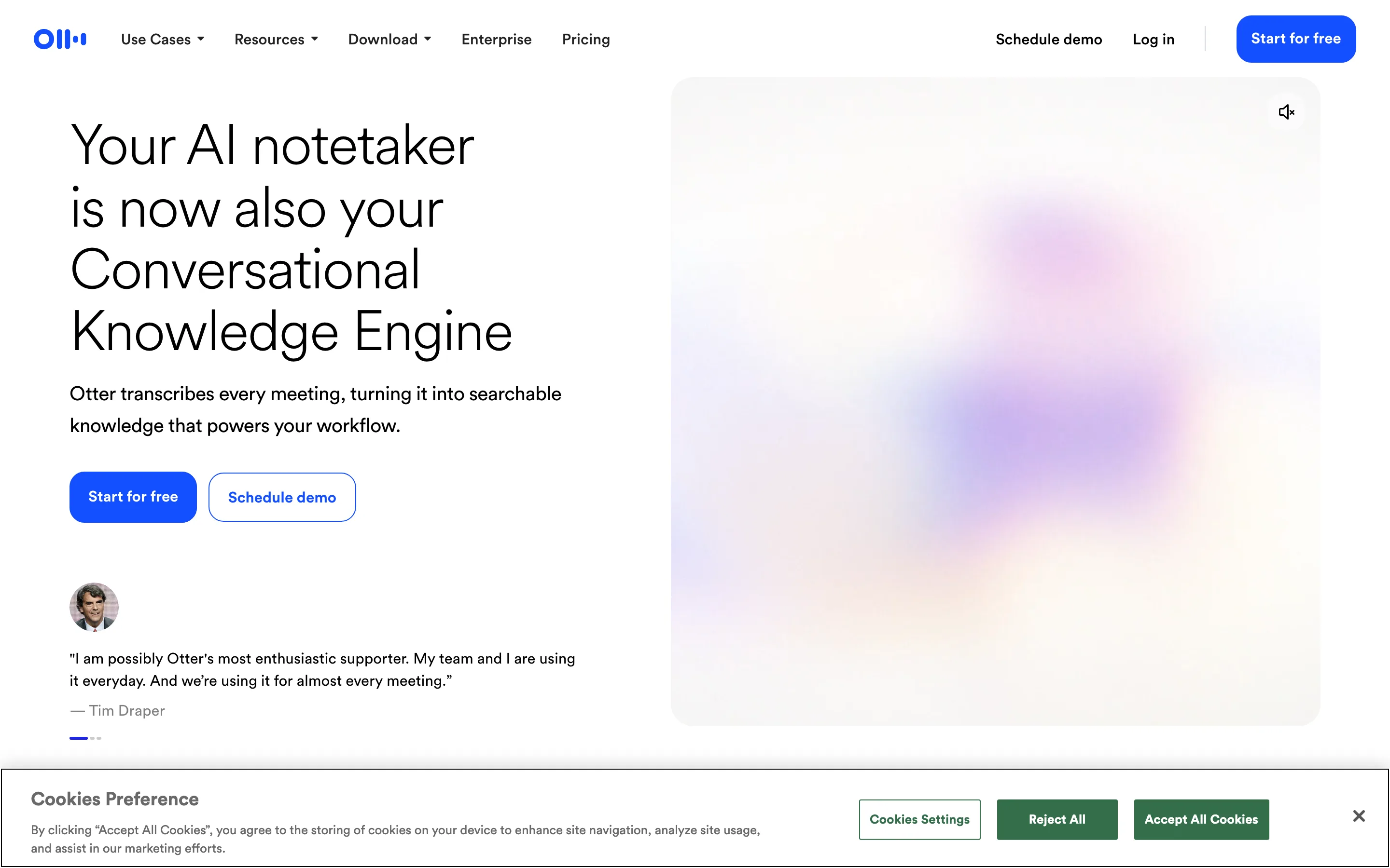 Otter.ai homepage