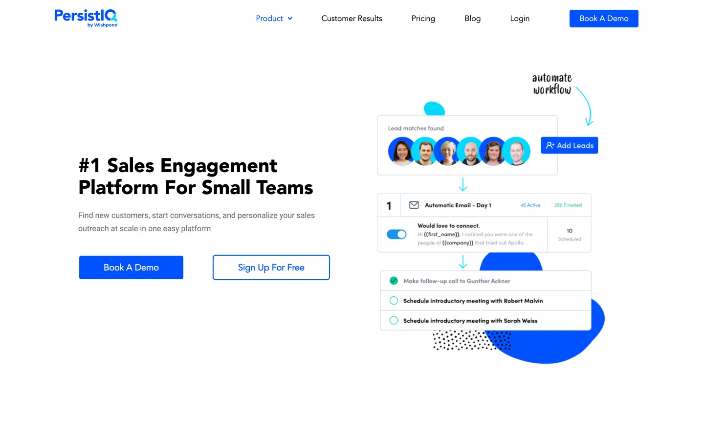PersistIQ dashboard interface