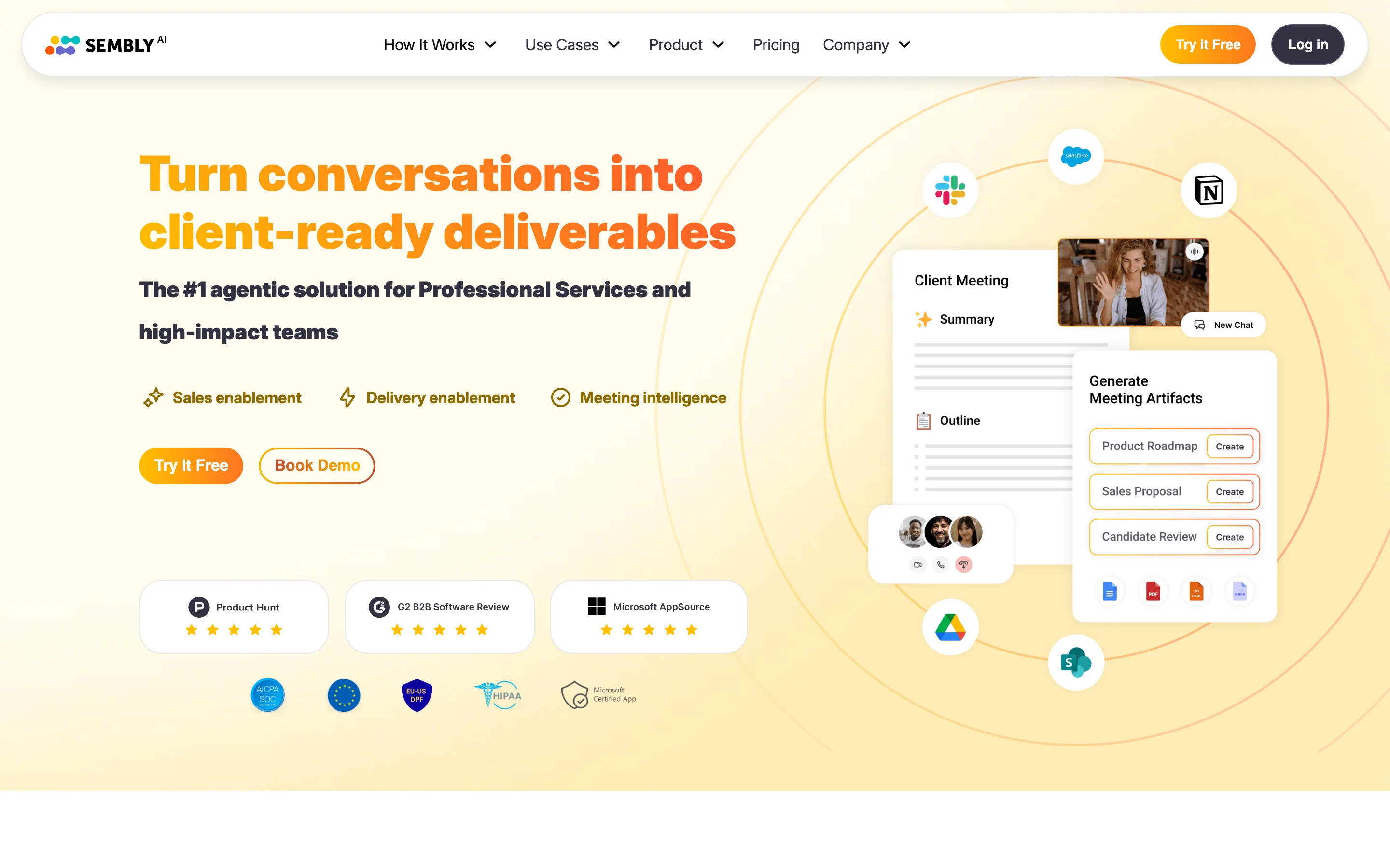Sembly AI homepage