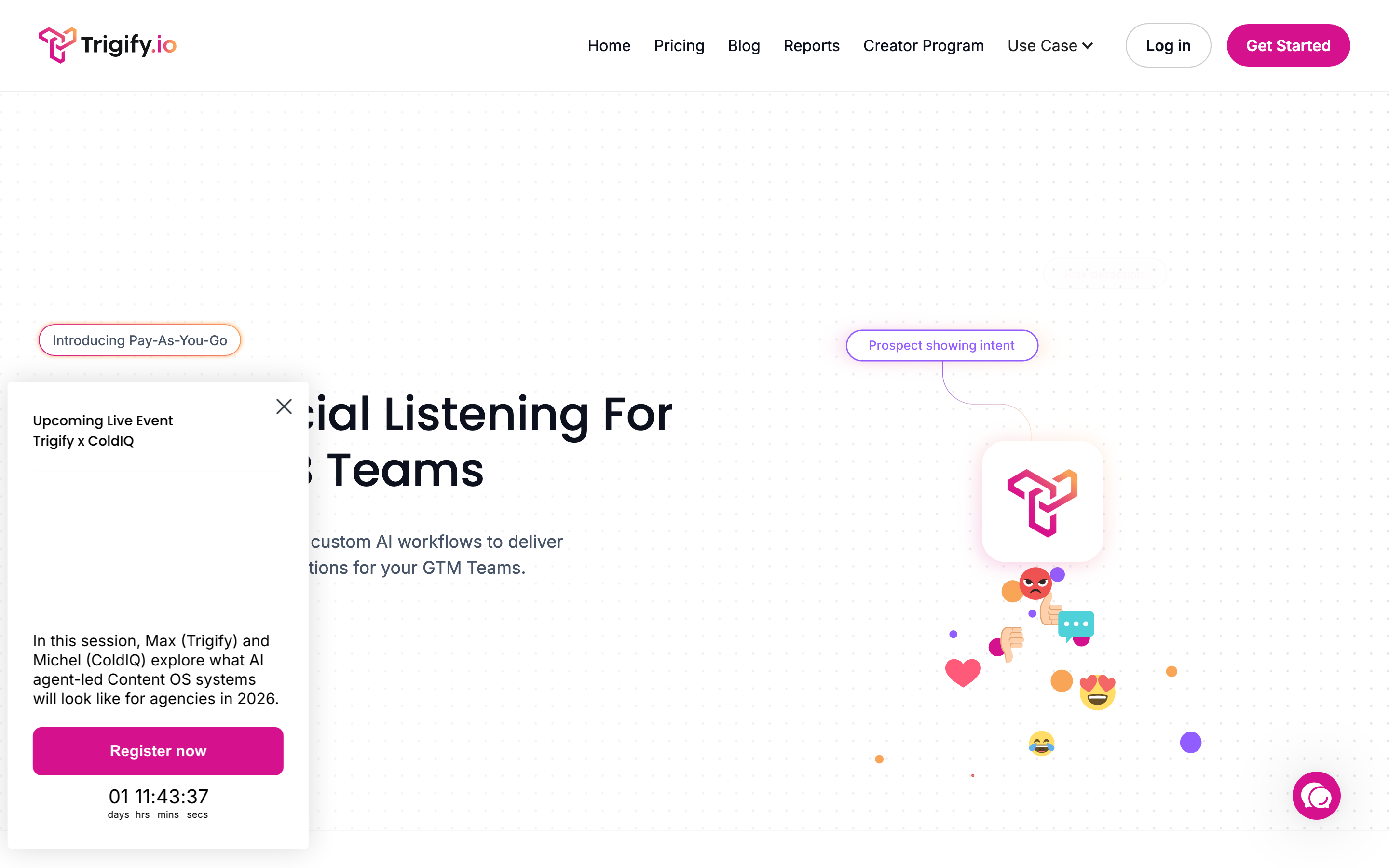 Trigify homepage