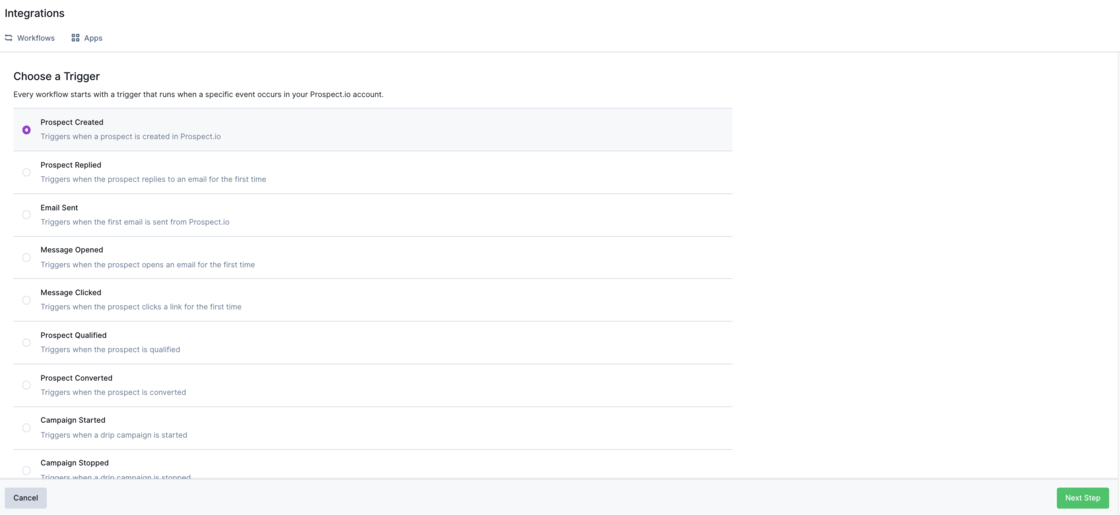 New Integration Settings in Overloop sales automation & cold emailing software