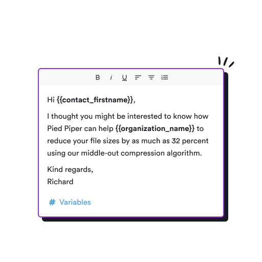 Use variable to personalize your LinkedIn direct messages