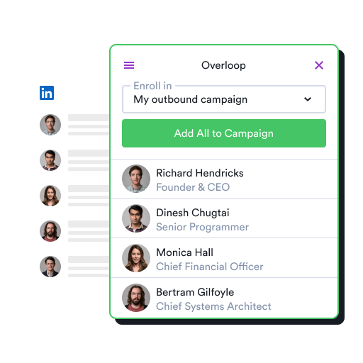 Sales automation & cold emailing made for small and medium businesses. Send personalized cold emails campaigns, automatically outrech prospects on LinkedIn, handle your entire sales pipeline and track sales performances to close more deals.


